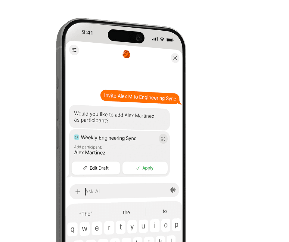 Supaplan assistant turning a request into a scheduled meeting